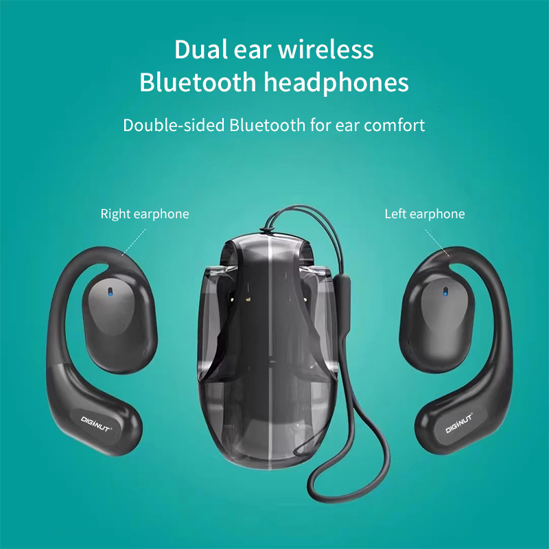 Diginut T-36S Open-ear Wearable Stereo Earbuds Black/White Bluetooth/Sport Earbuds