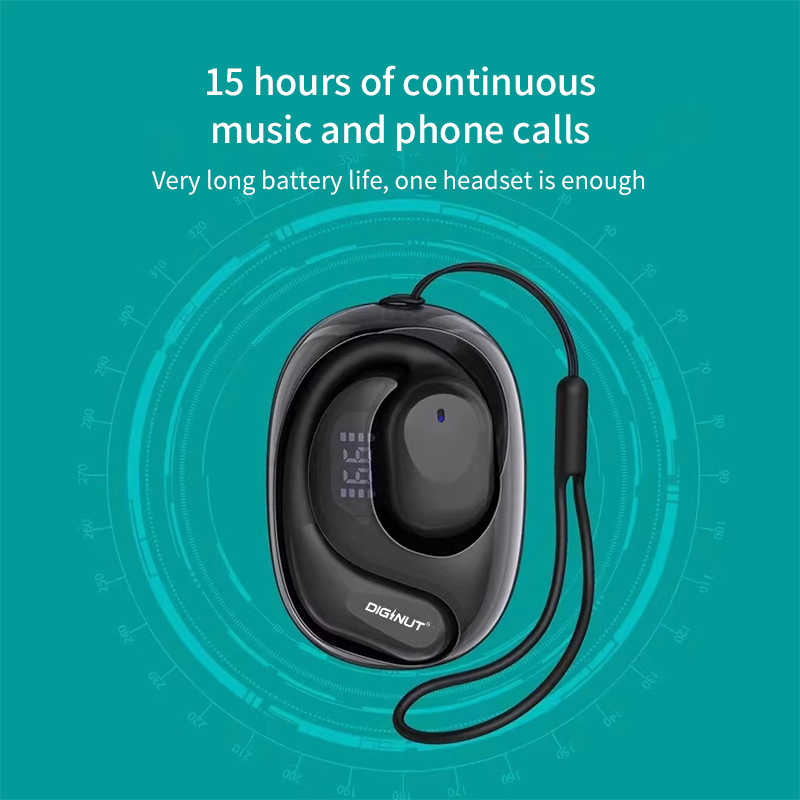 Diginut T-36S Open-ear Wearable Stereo Earbuds Black/White Bluetooth/Sport Earbuds
