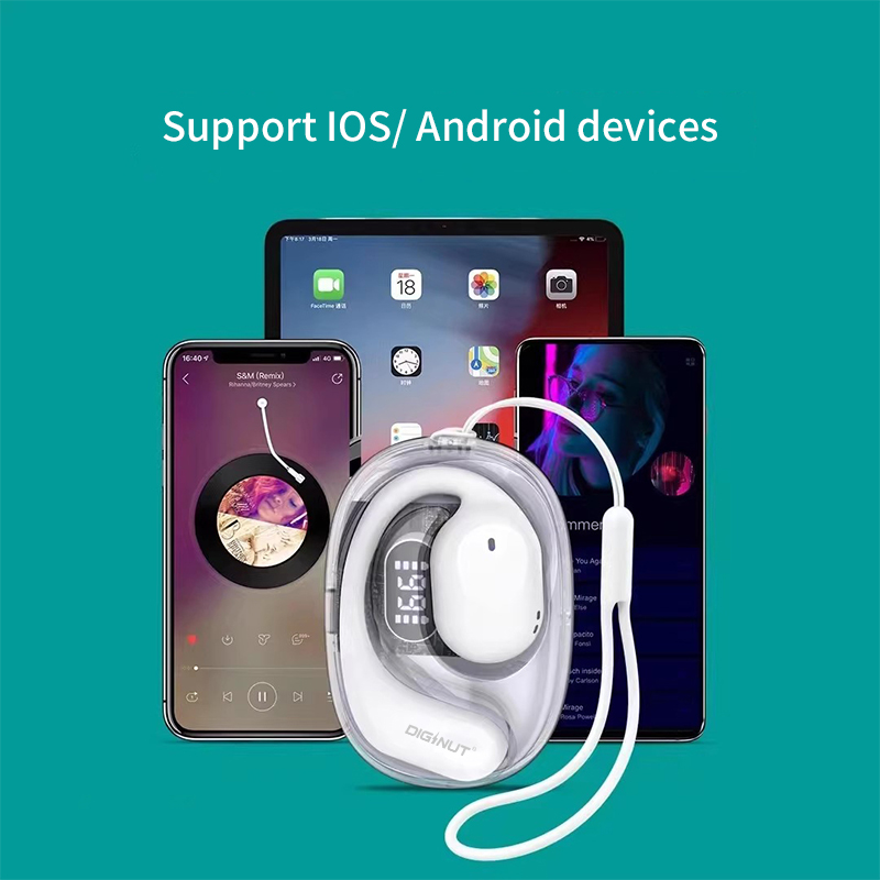 Diginut T-36S Open-ear Wearable Stereo Earbuds Black/White Bluetooth/Sport Earbuds