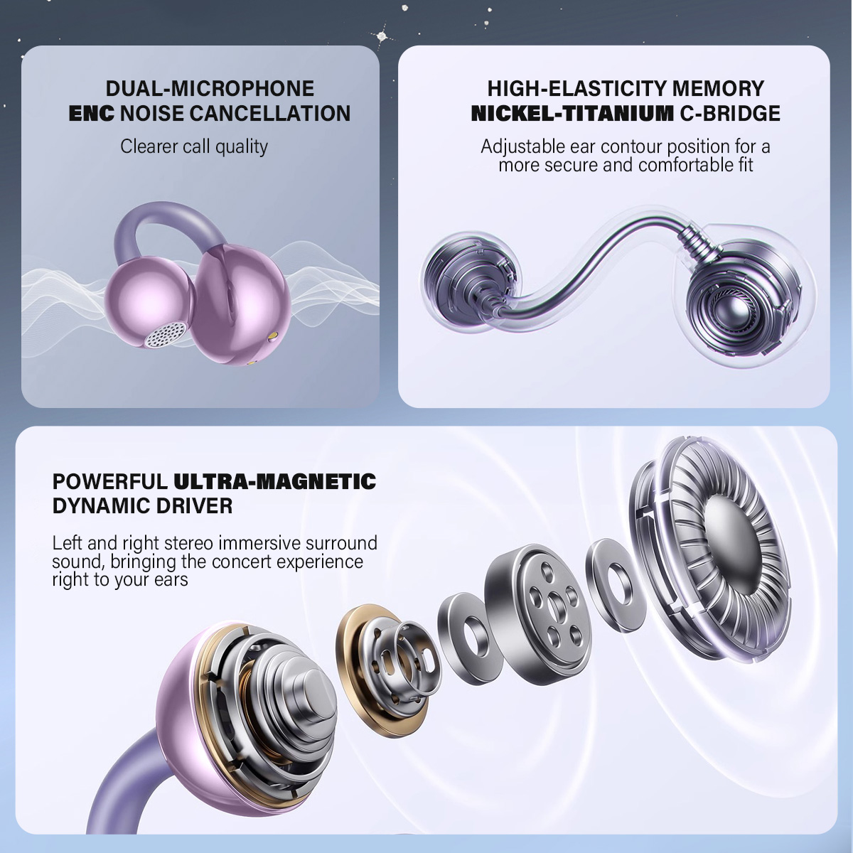   Diginut T-39S OWS Air Conduction Bluetooth Earbuds Grey