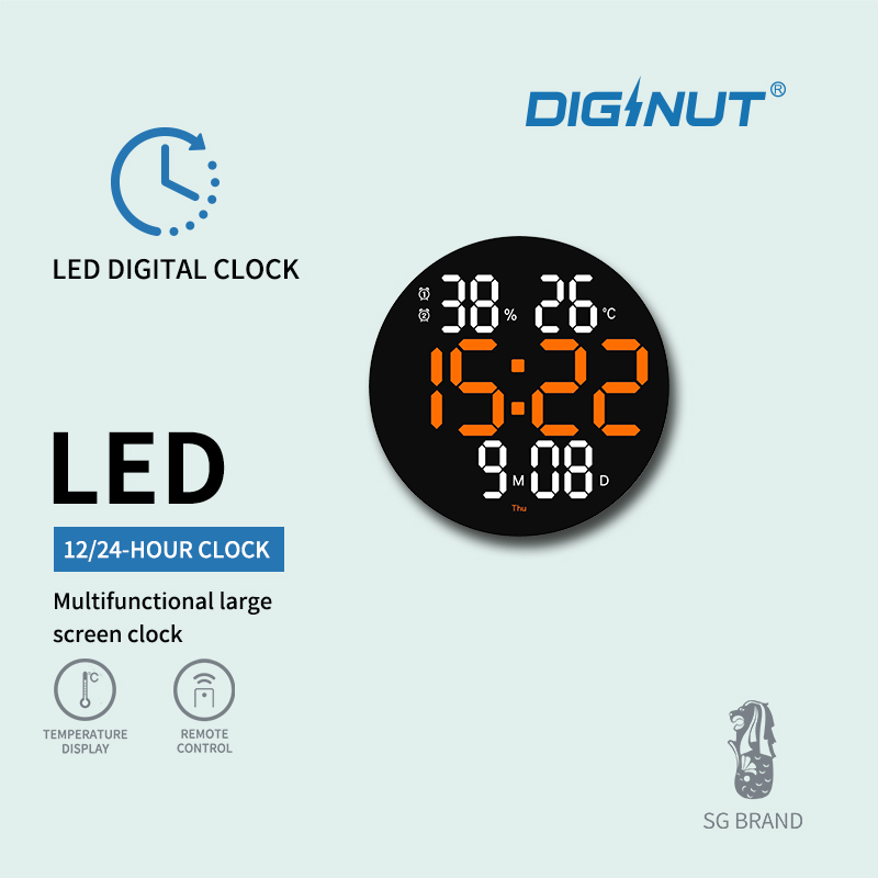 Diginut TM-02 Multiple Functional LED Digital Clock With Remote Control/ 12/24-hour System