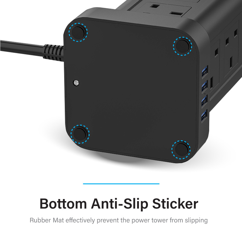 Diginut TP-VF4U12K 16IN1 Vertical Power Socket/ Save More Space/ Safety Mark Approved/ 2 Metres Cables