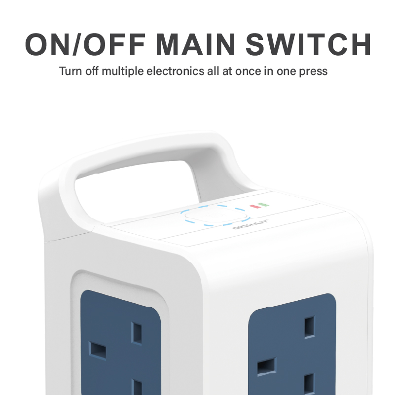 SG The FIRST SAFETY MARK Tower Extension Socke Diginut TP-VF3U12K 15IN1 Vertical Power Socket/Safety Mark Approval