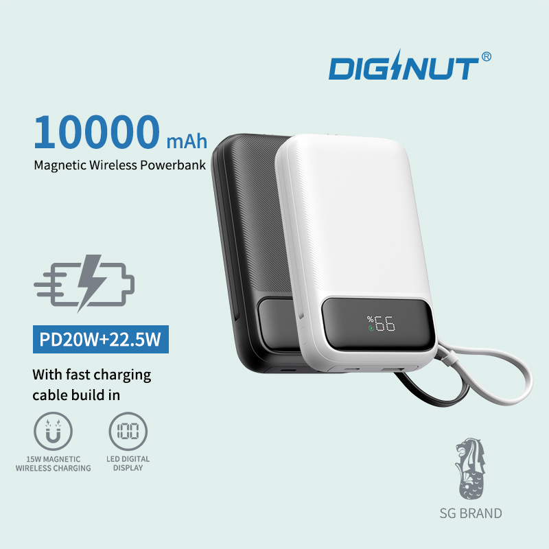 Diginut W-39 Pro 10000mAh PD20W+22.5W Magnetic Wireless Powerbank/ Supports Two-way Charging