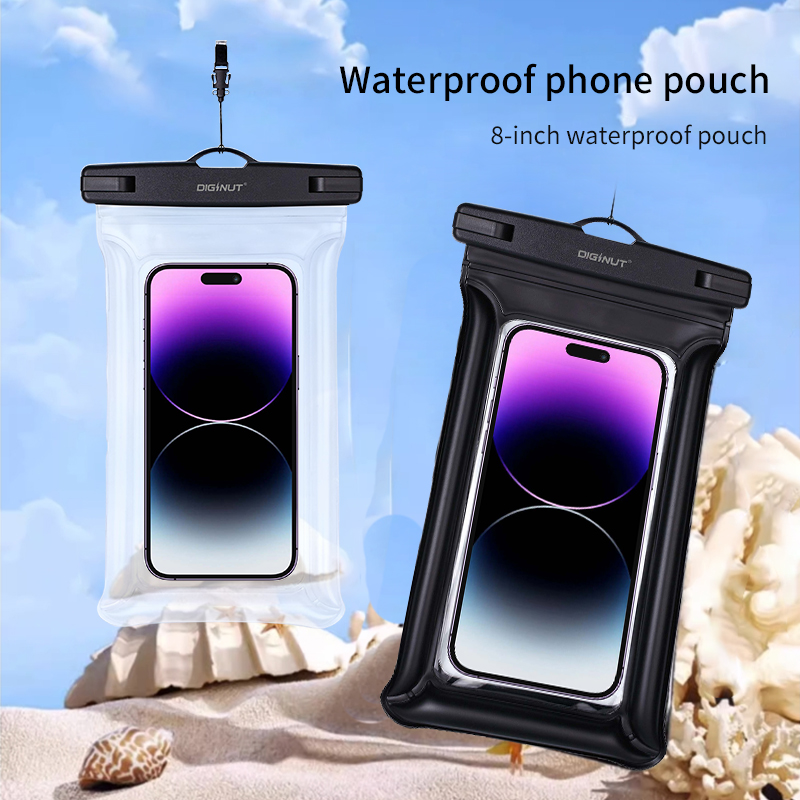 Diginut WB-01 Waterproof Phone Pouch Transparent/ BPA-FREE/  8-inch IPX8 Certified Waterproof