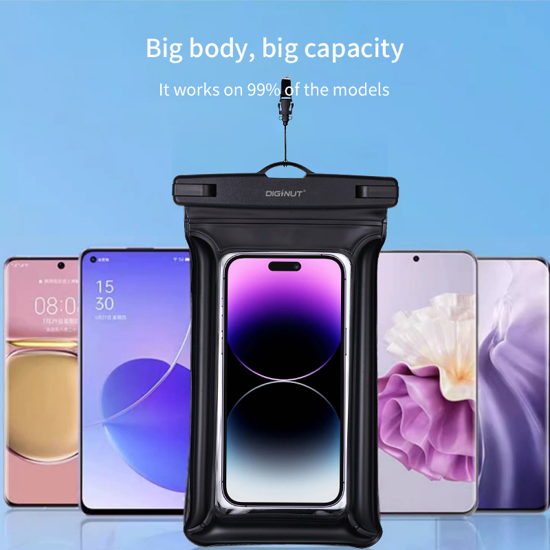 Diginut WB-01 Waterproof Phone Pouch Transparent/ BPA-FREE/  8-inch IPX8 Certified Waterproof