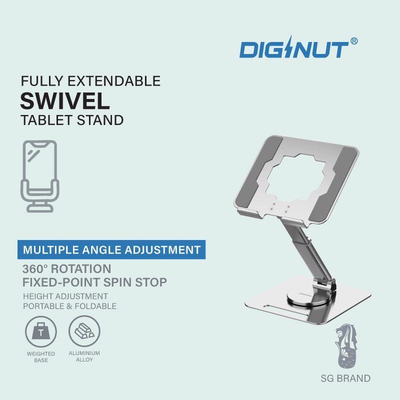 Diginut ZJ-22 Aluminum Alloy Height-Adjustable Swiel Mount Grey