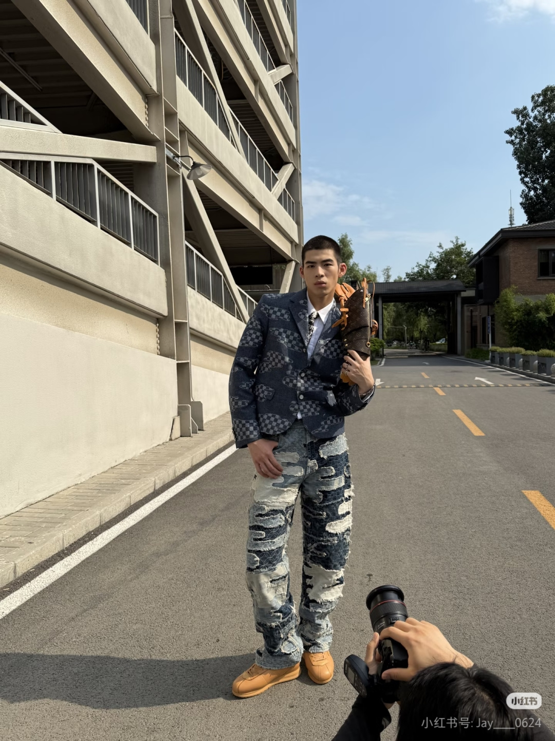 ルイ・ヴィトン エレメンタルジャカード ヘビーパッチワーク デストロストジーンズ