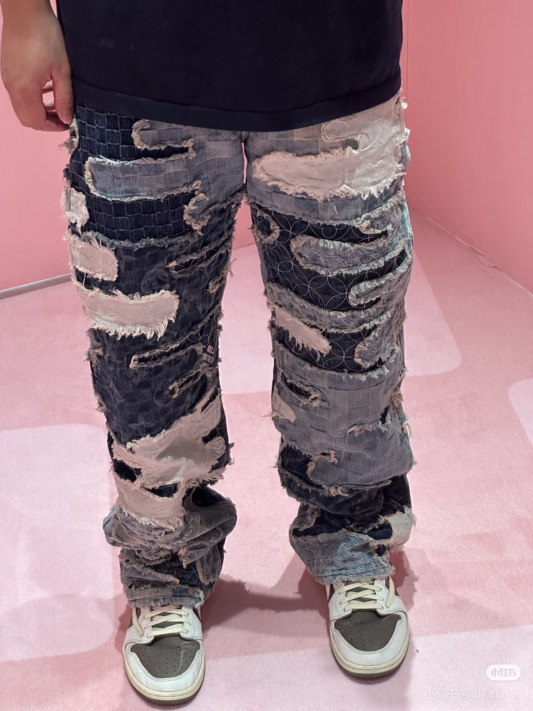 ルイ・ヴィトン エレメンタルジャカード ヘビーパッチワーク デストロストジーンズ