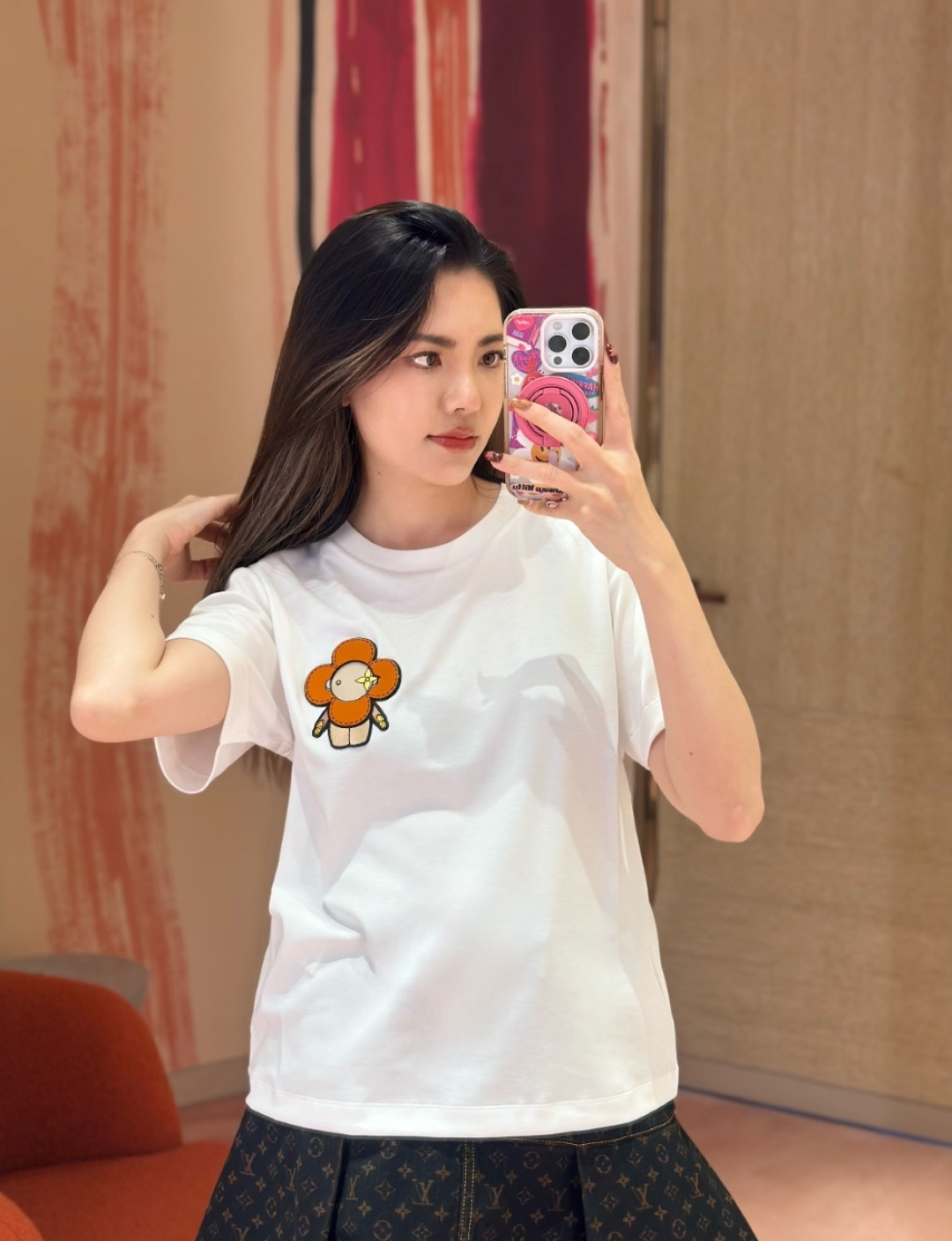 ルイ・ヴィトン 歯ブラシ刺繍人形Tシャツ