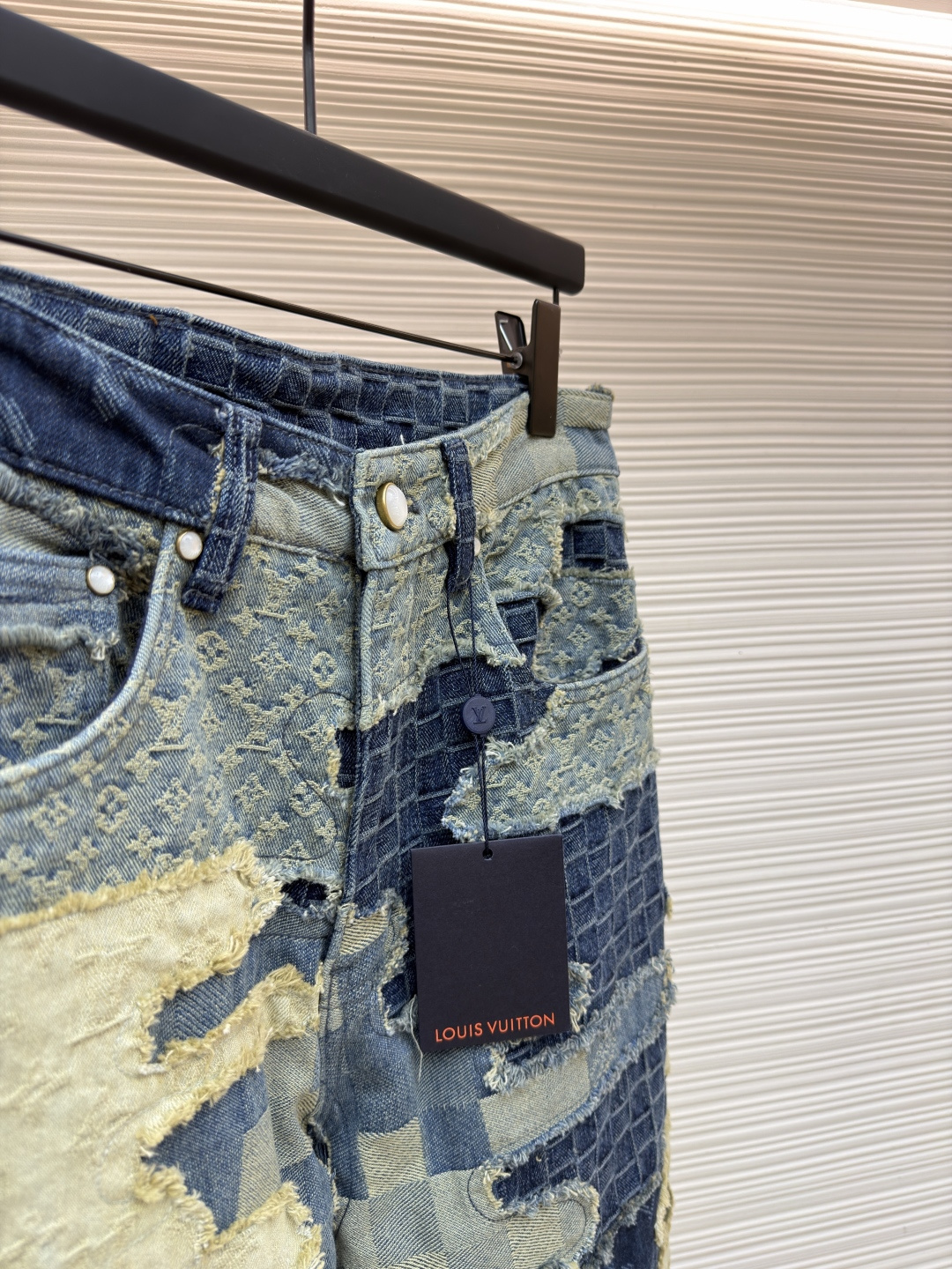 ルイ・ヴィトン エレメンタルジャカード ヘビーパッチワーク デストロストジーンズ