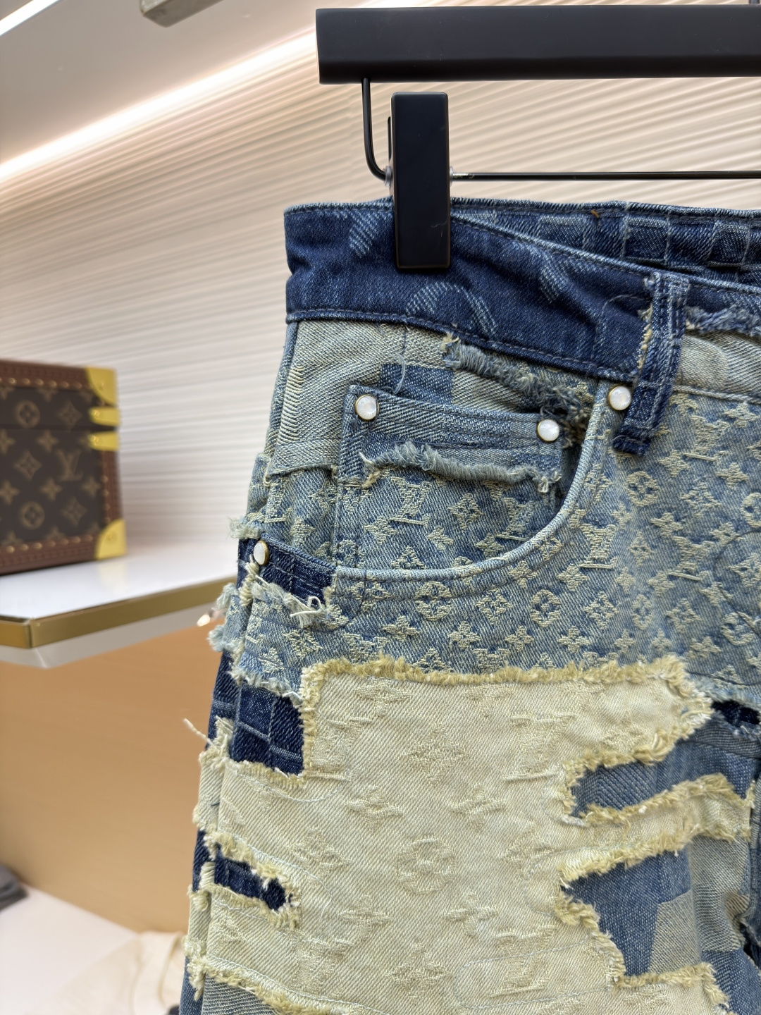 ルイ・ヴィトン エレメンタルジャカード ヘビーパッチワーク デストロストジーンズ