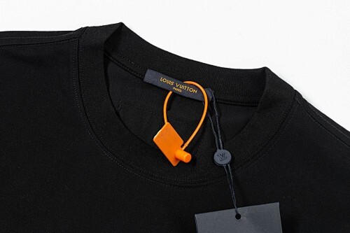 LOUIS VUITTON リブ編みプリントクルーネックTシャツ