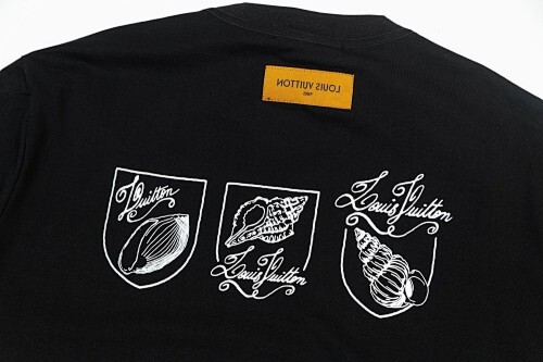 LOUIS VUITTON リブ編みプリントクルーネックTシャツ
