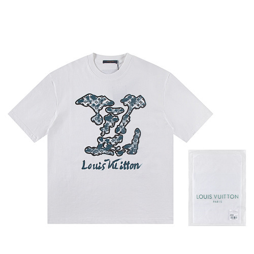 LOUIS VUITTON プリント文字入りクルーネックTシャツ