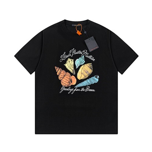 LOUIS VUITTON リブ編みプリントクルーネックTシャツ