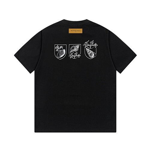 LOUIS VUITTON リブ編みプリントクルーネックTシャツ
