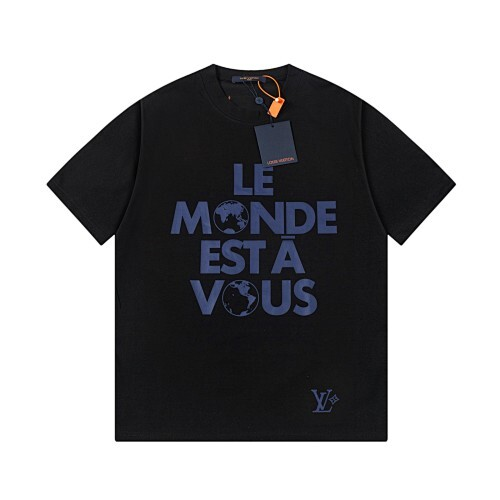 LOUIS VUITTON クラシックなプリント入りコットンクルーネックTシャツ