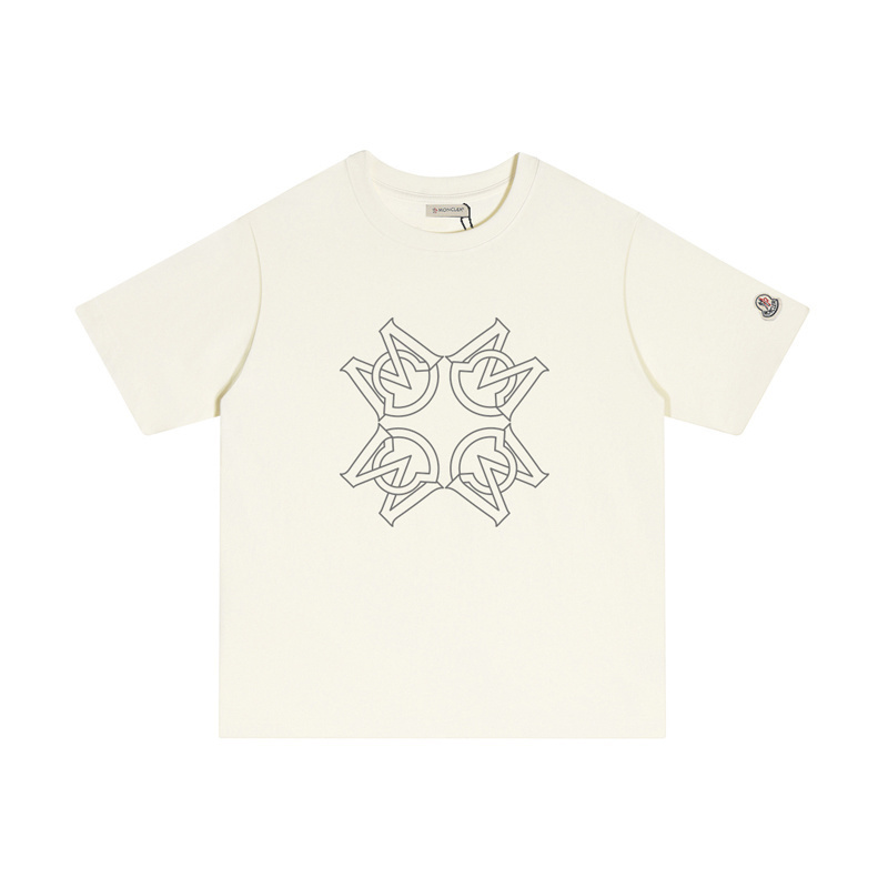MONCLER 大きな文字プリントのコットンTシャツ
