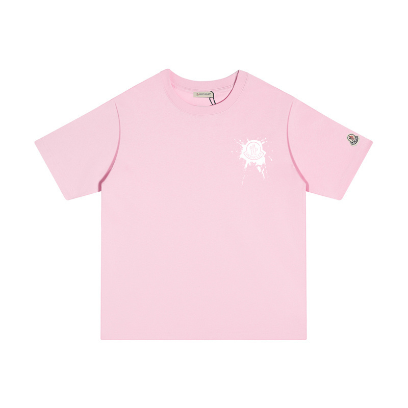 MONCLER スプラッタープリントロゴ入りコットンTシャツ