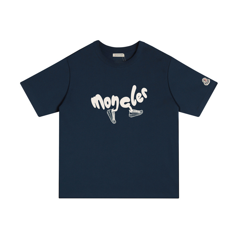 MONCLER レタープリントのカジュアルコットンTシャツ