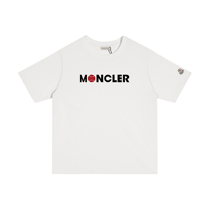 MONCLER プリント文字入りコットンカジュアルTシャツ