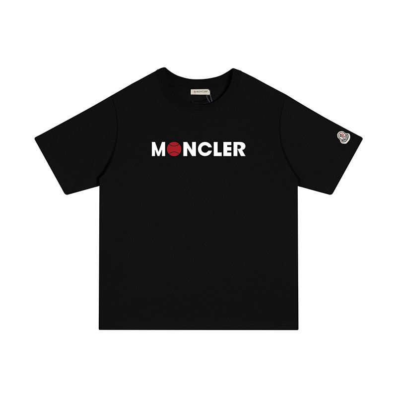 MONCLER プリント文字入りコットンカジュアルTシャツ