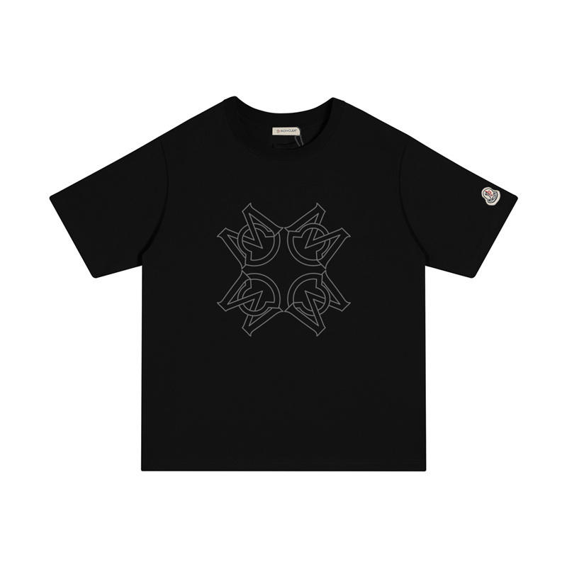 MONCLER 大きな文字プリントのコットンTシャツ