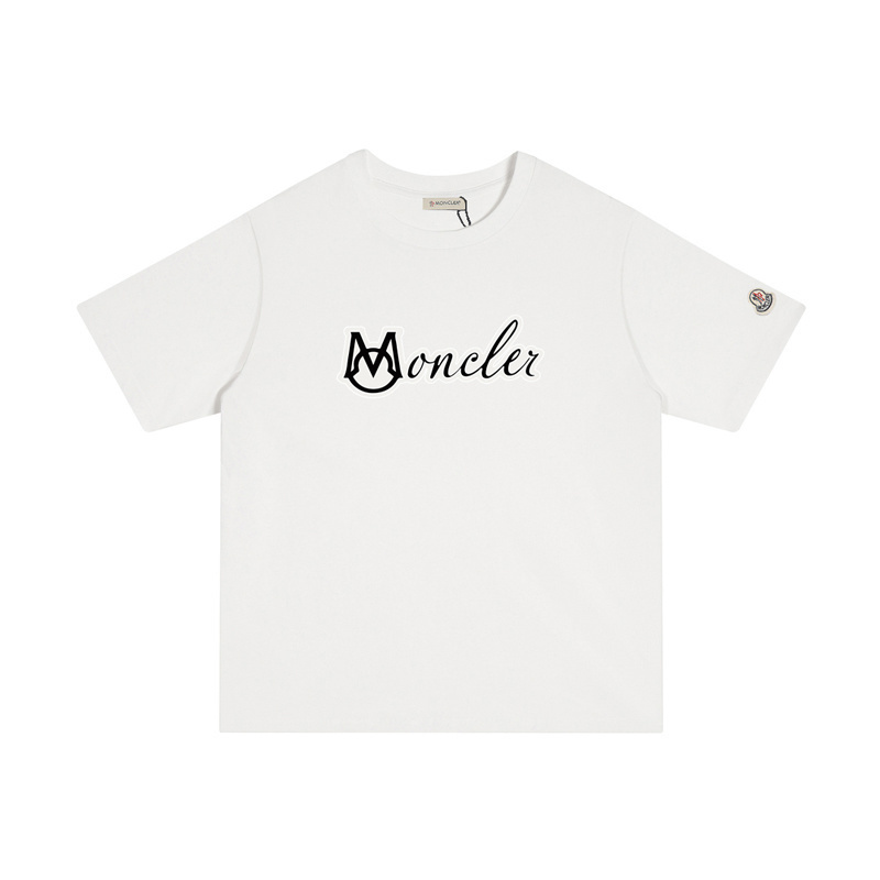 MONCLER レタープリントのカジュアルコットンTシャツ