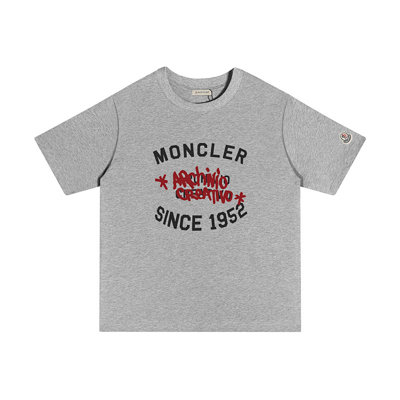 MONCLER レタープリントのカジュアルコットンTシャツ