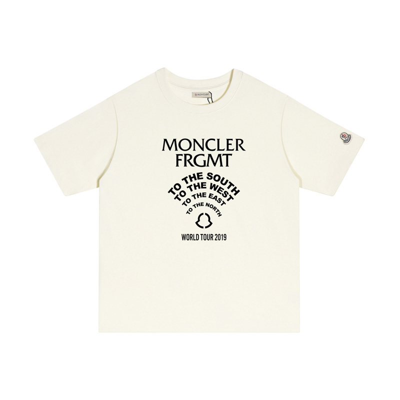 MONCLER レタープリントのカジュアルコットンTシャツ