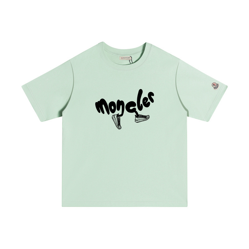 MONCLER レタープリントのカジュアルコットンTシャツ