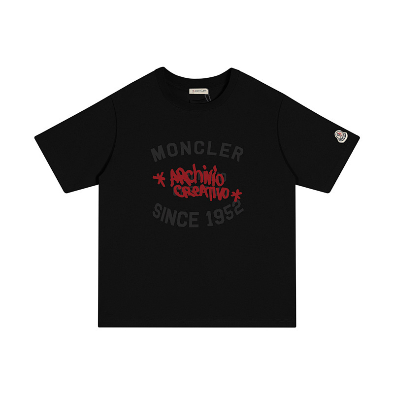 MONCLER レタープリントのカジュアルコットンTシャツ