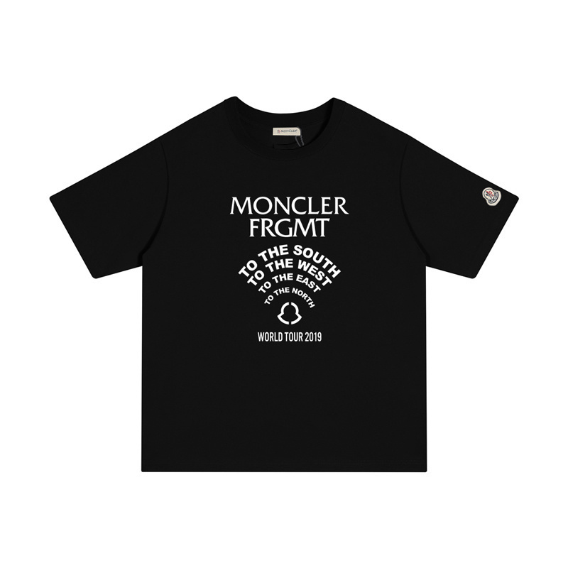 MONCLER レタープリントのカジュアルコットンTシャツ