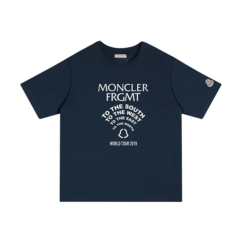 MONCLER レタープリントのカジュアルコットンTシャツ