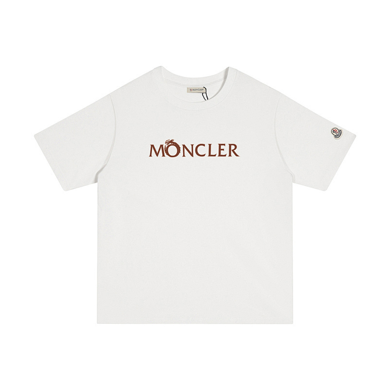 MONCLER レタープリントのカジュアルコットンTシャツ