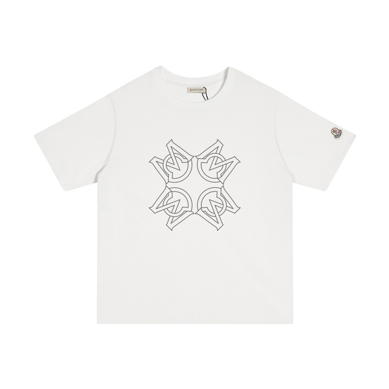 MONCLER 大きな文字プリントのコットンTシャツ
