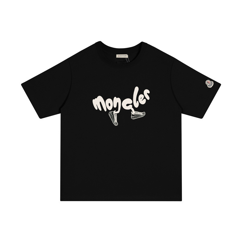 MONCLER レタープリントのカジュアルコットンTシャツ