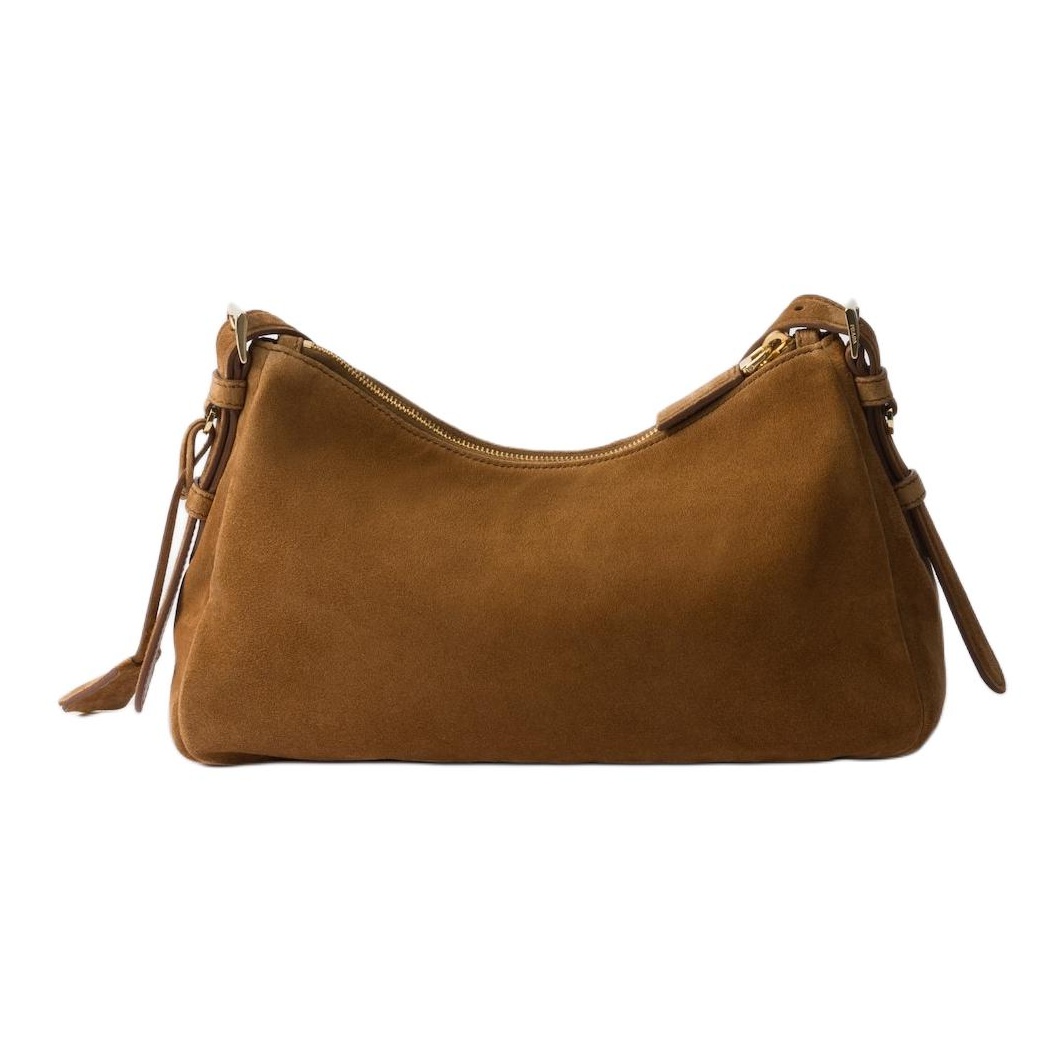 【PRADA】プラダ エメ ラージ スエード ショルダーバッグ💖シンプルでいて実用的、秋冬の理想的な相棒