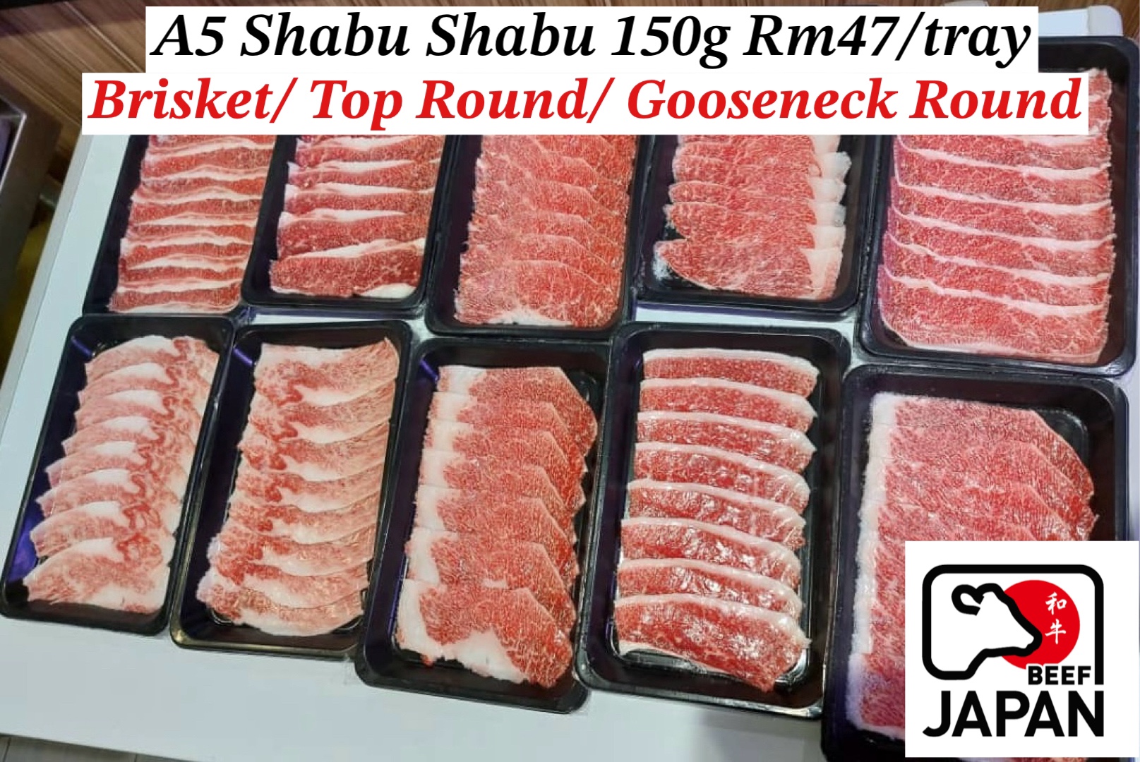 A5 Shabu Shabu 150g/tray x 30 trays