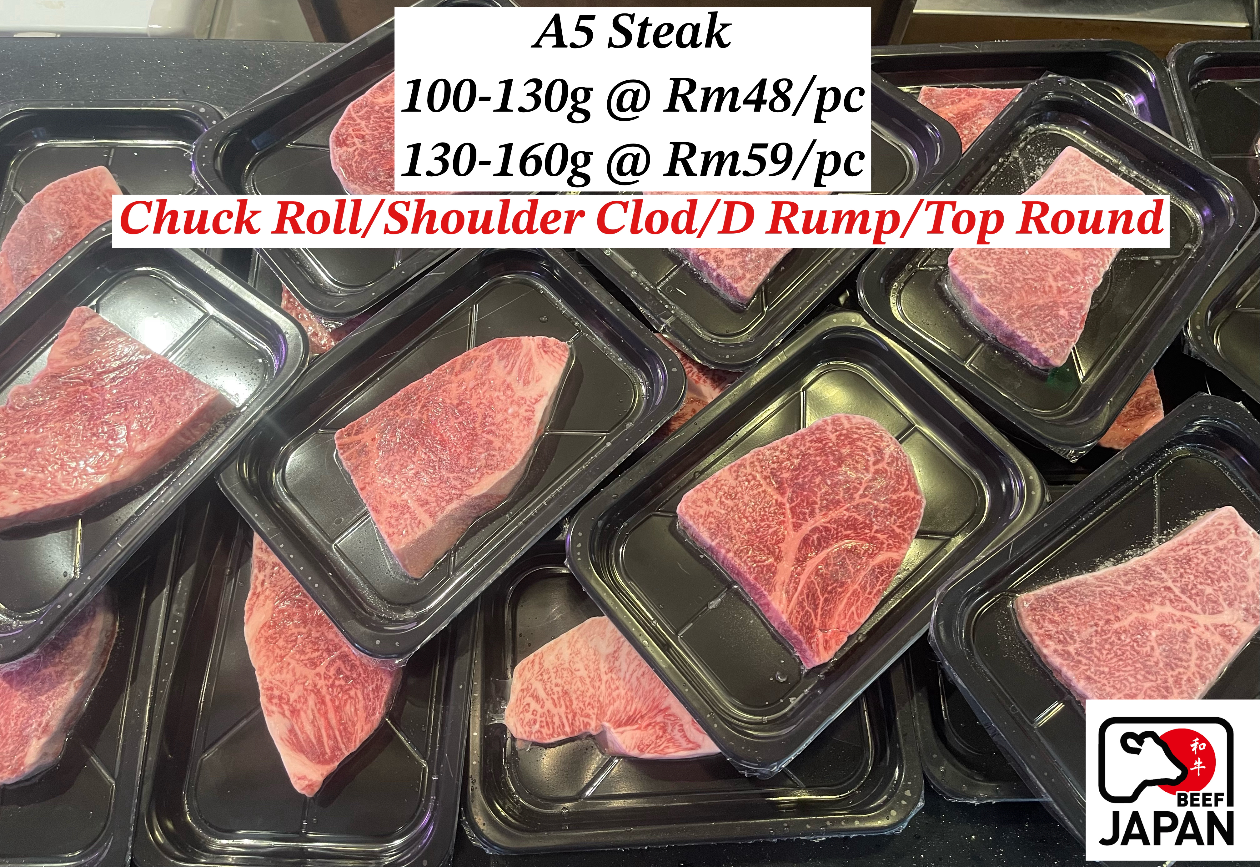 A5 Steaks x 30 trays