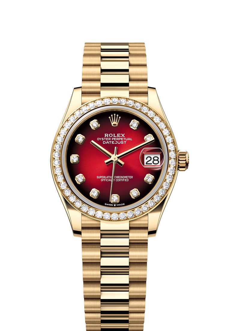 （2025 New Models）Datejust 31 Oyster, 31 mm, yellow gold and diamonds M278288RBR-0041