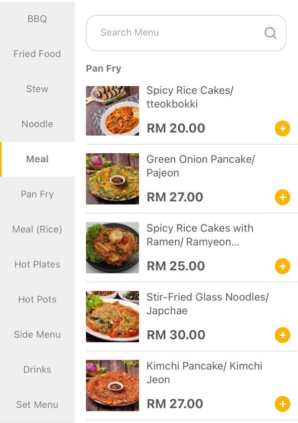 Miso Cheras Menu