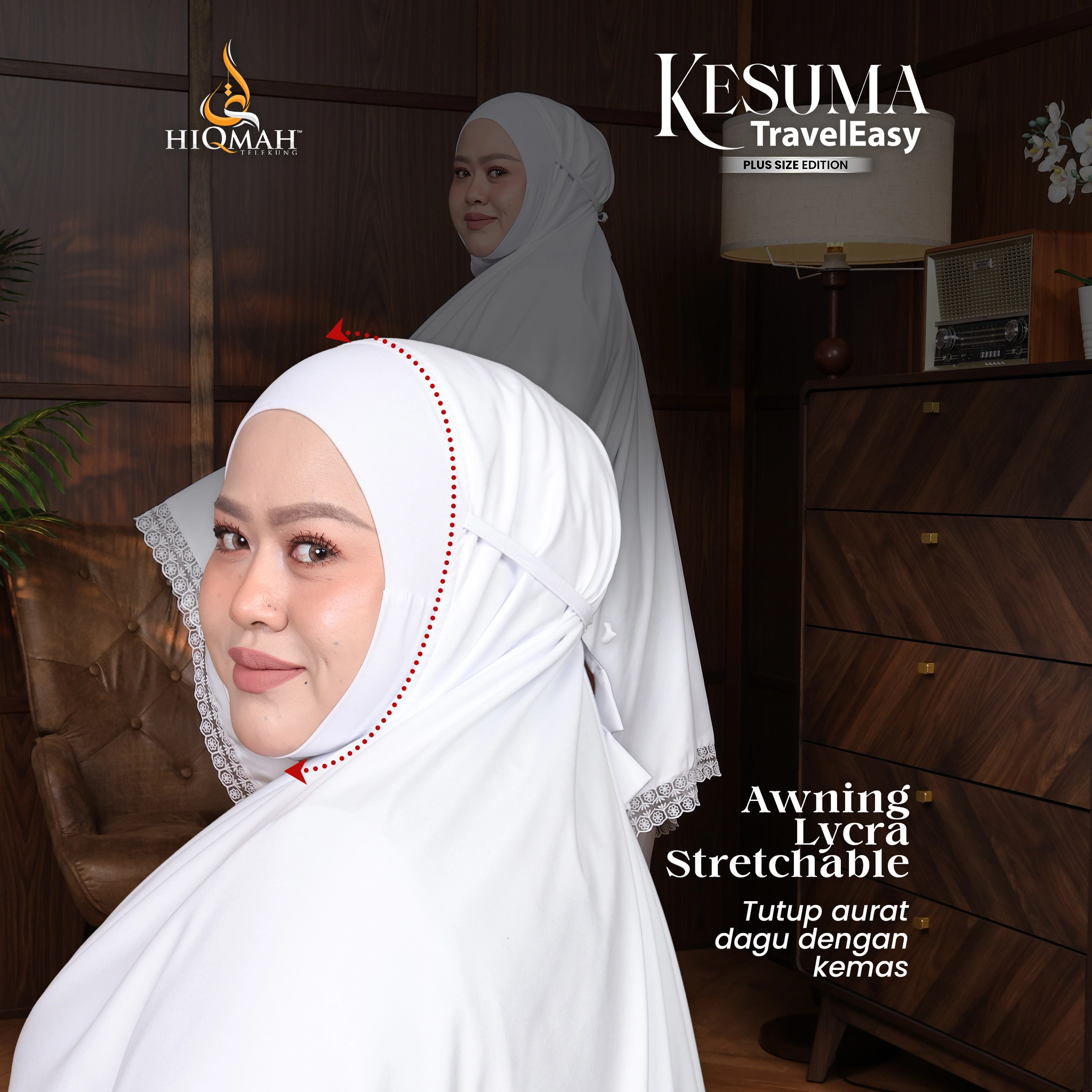(Preorder) Telekung Kesuma - Plus Size Edition