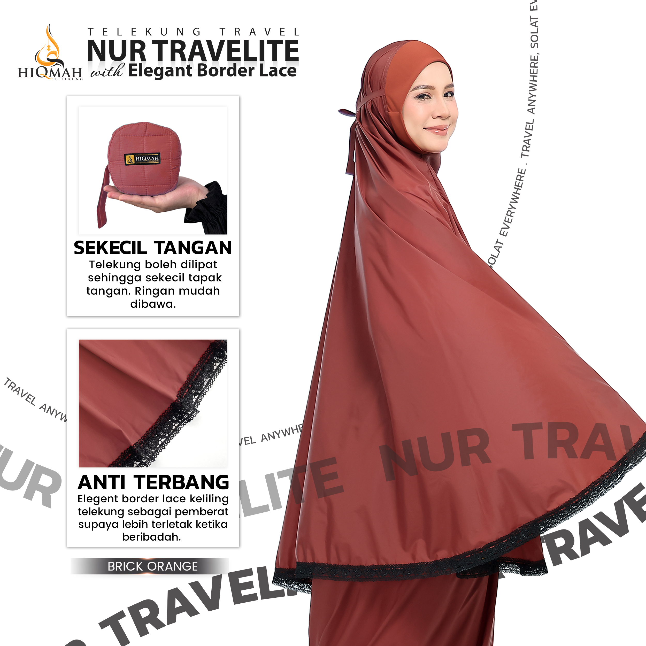(Preorder) Telekung Nur Travelite 2.0 Anti-Terbang 