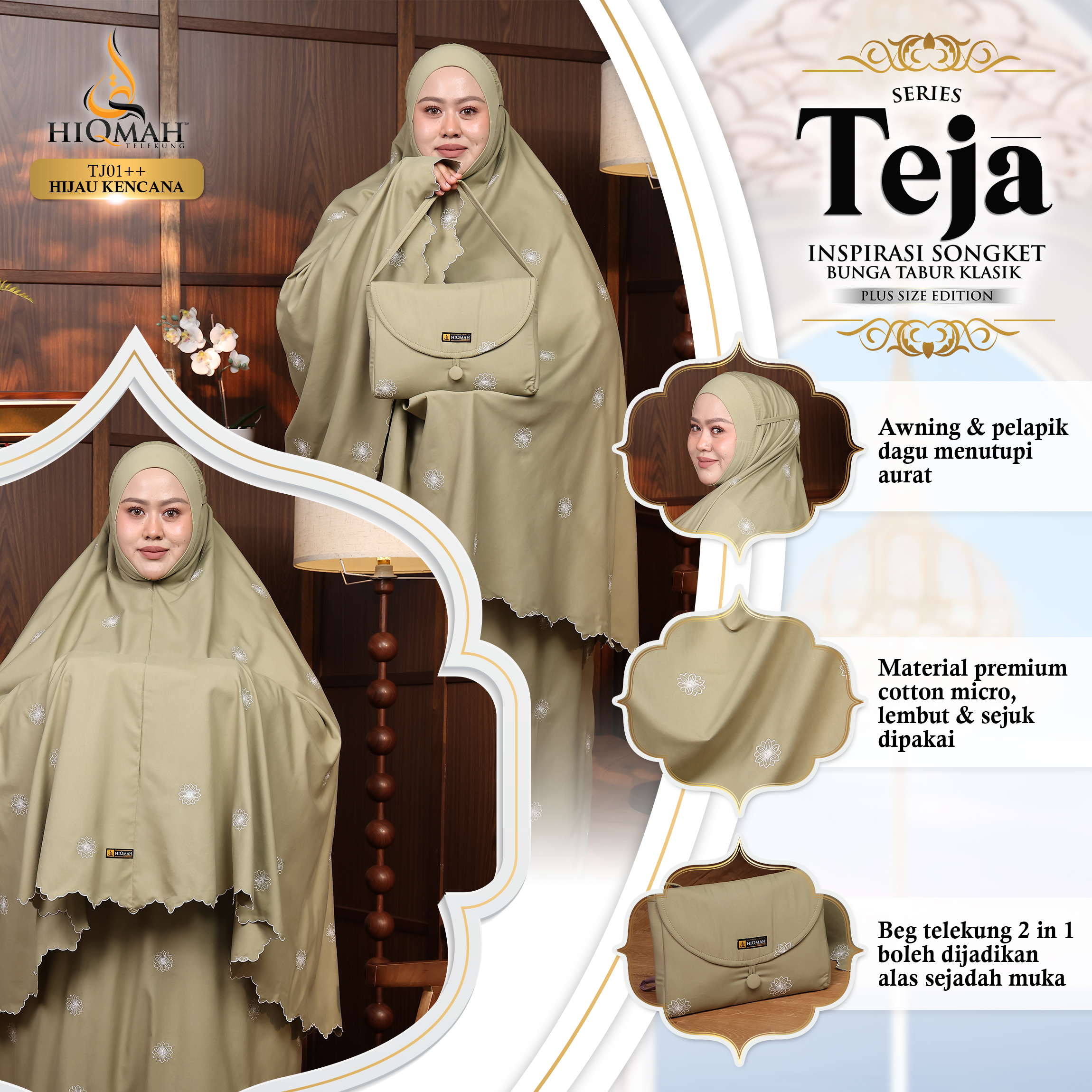 (Preorder) Telekung Teja - Plus Size Edition