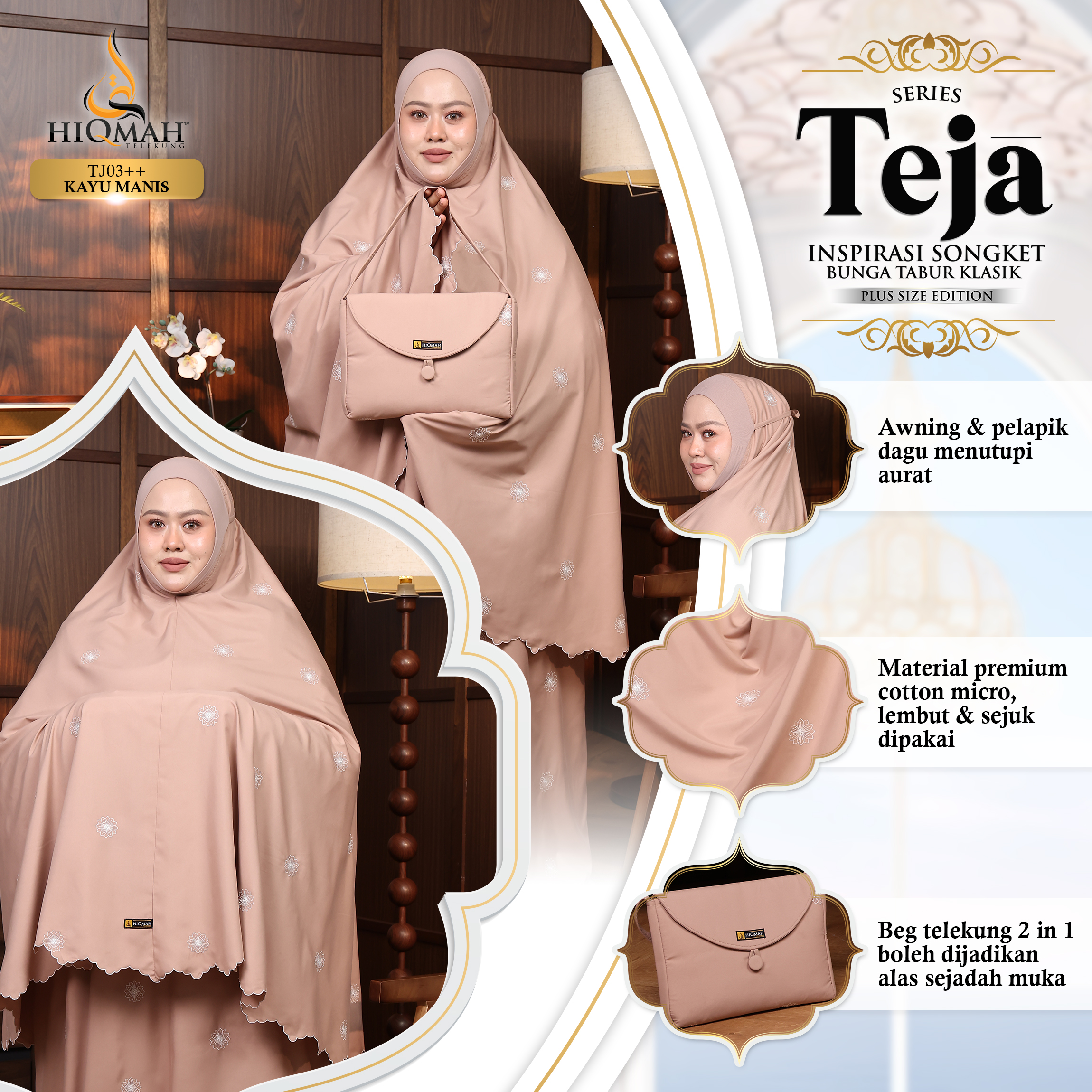 (Preorder) Telekung Teja - Plus Size Edition