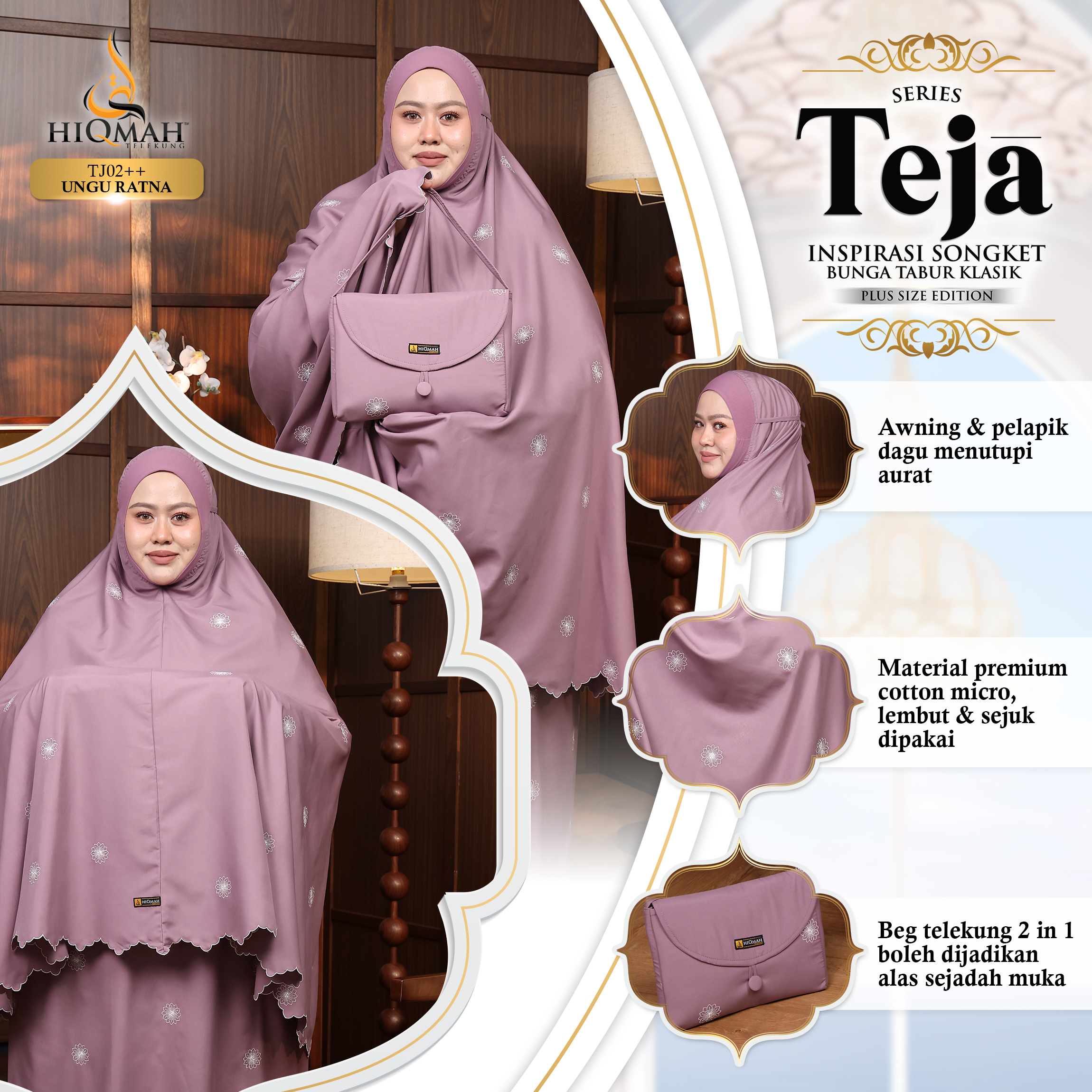 (Preorder) Telekung Teja - Plus Size Edition