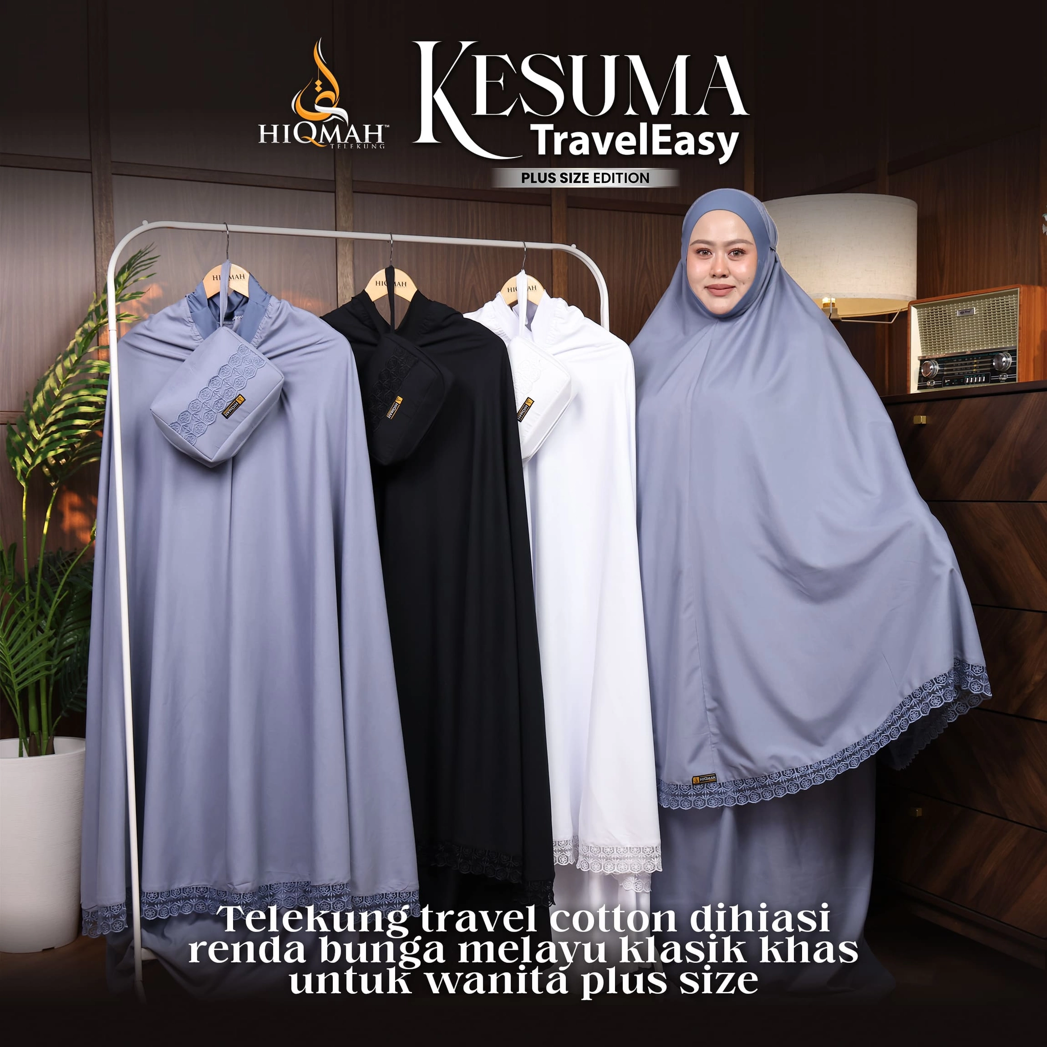 (Preorder) Telekung Kesuma - Plus Size Edition