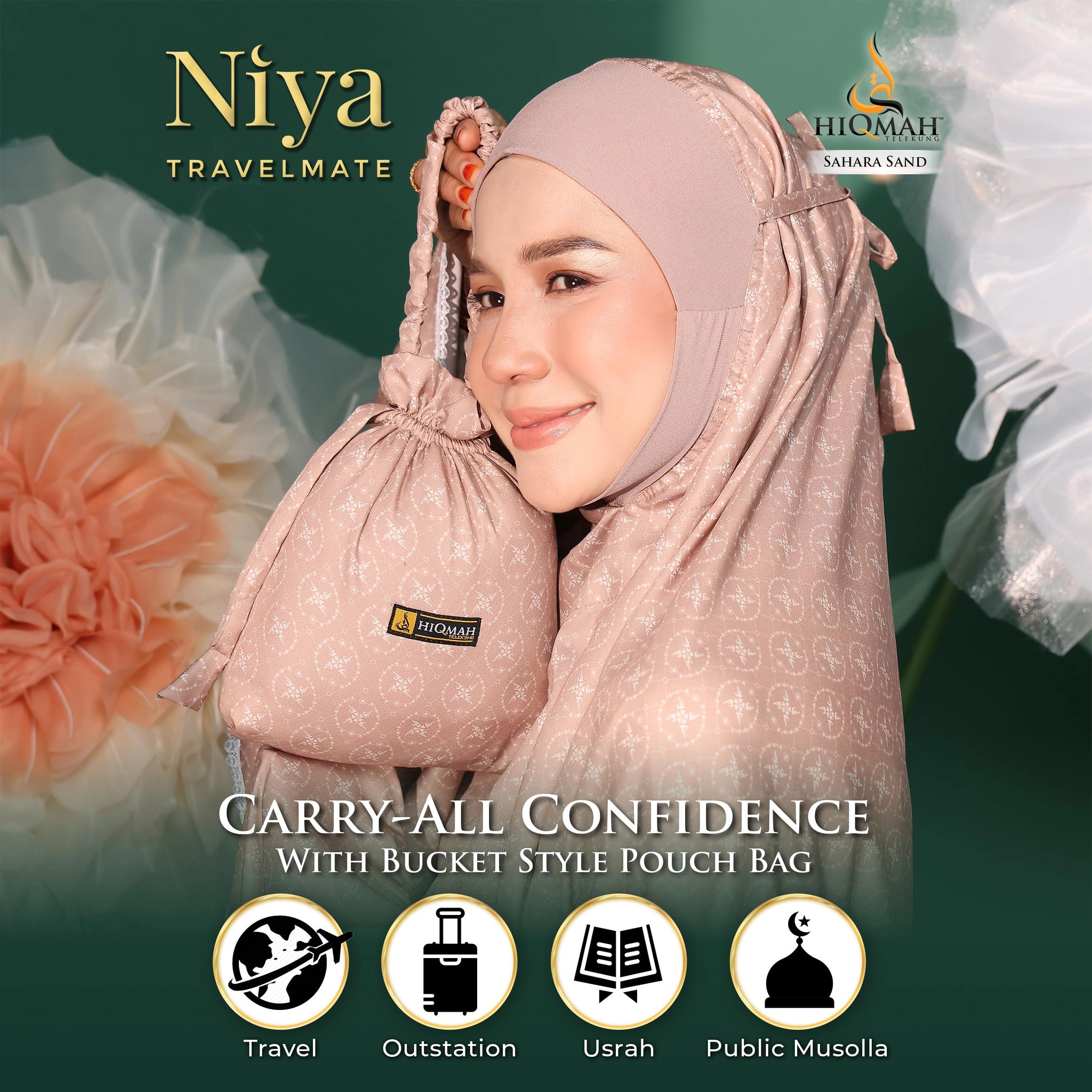 Telekung Niya Travelite Anti-Terbang (Preorder)